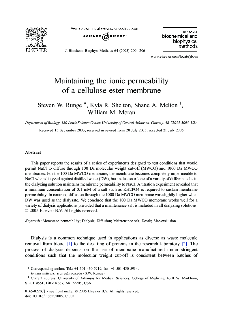 Maintaining the ionic permeability of a cellulose ester membrane