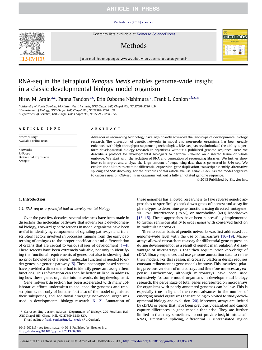عکس صفحه اول مقاله: RNA-seq in the tetraploid Xenopus laevis enables genome-wide insight in a classic developmental biology model organism RNA-seq in the tetraploid Xenopus laevis enables genome-wide insight in a classic developmental biology model organism