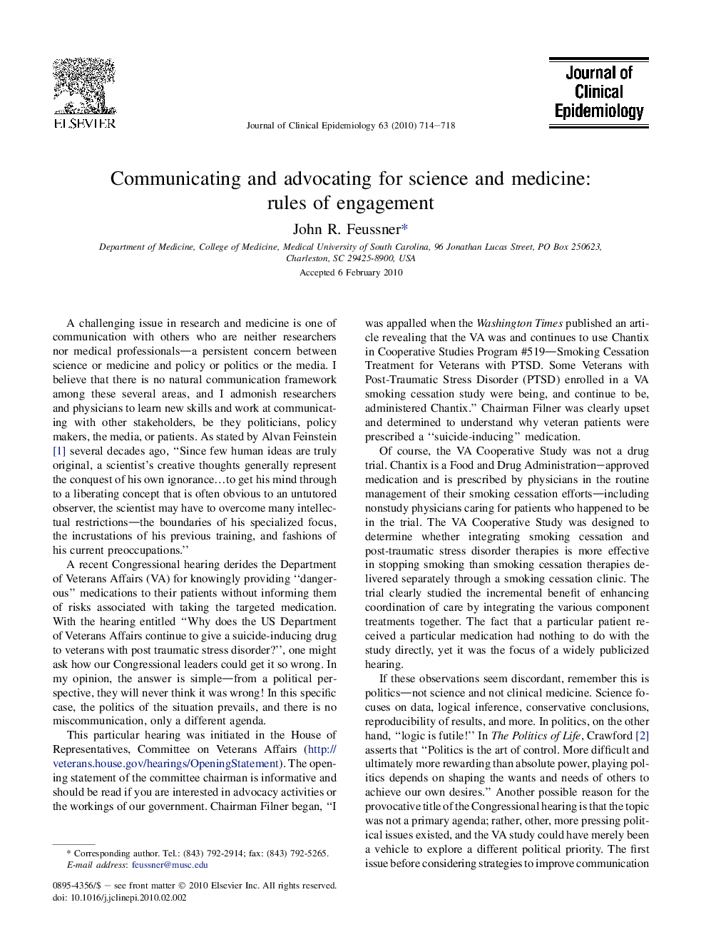 Communicating and advocating for science and medicine: rules of engagement