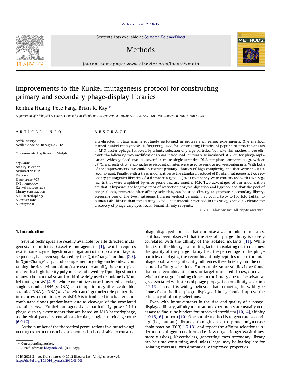 Improvements to the Kunkel mutagenesis protocol for constructing primary and secondary phage-display libraries