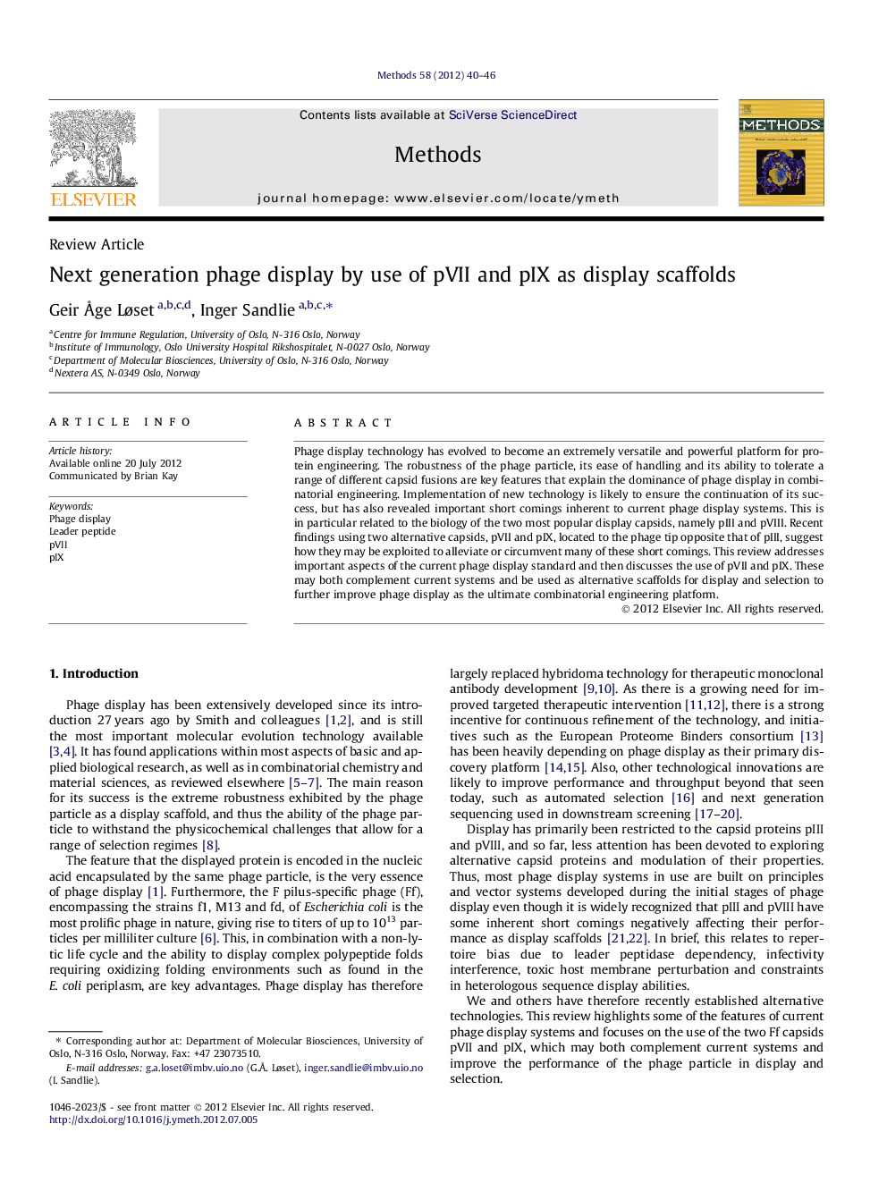 Next generation phage display by use of pVII and pIX as display scaffolds