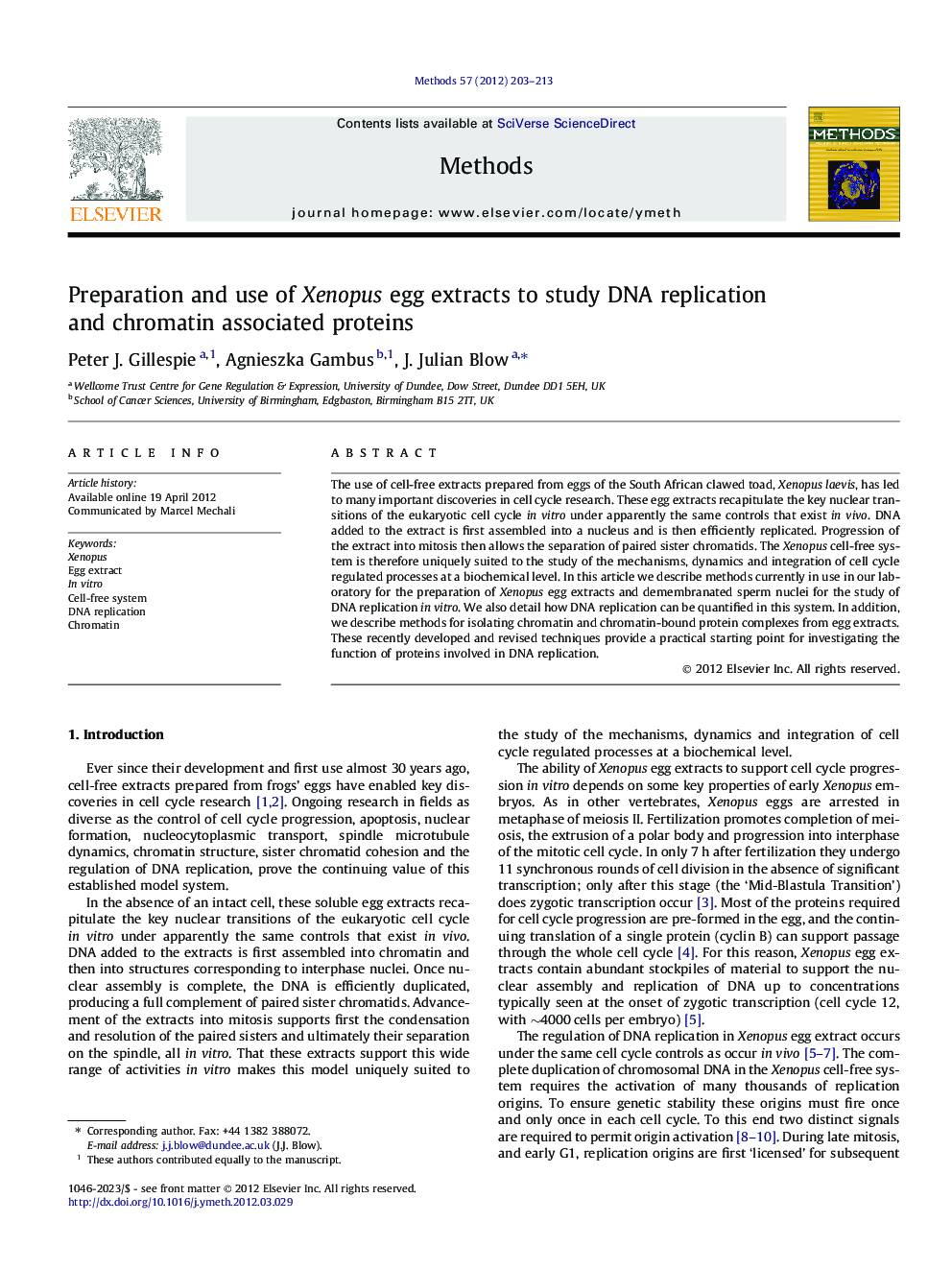 Preparation and use of Xenopus egg extracts to study DNA replication and chromatin associated proteins