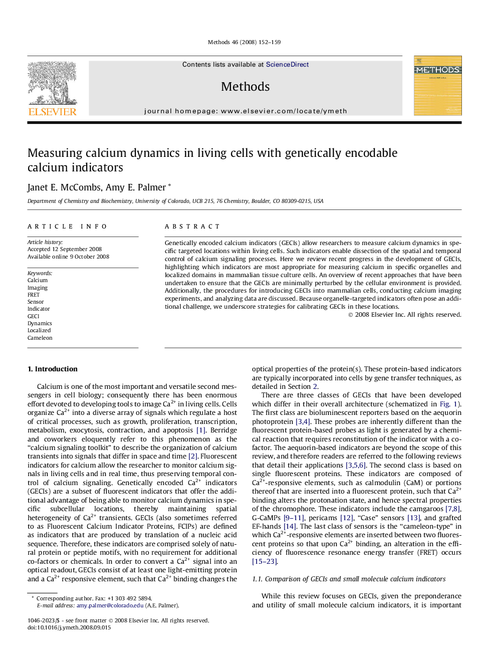 Measuring calcium dynamics in living cells with genetically encodable calcium indicators