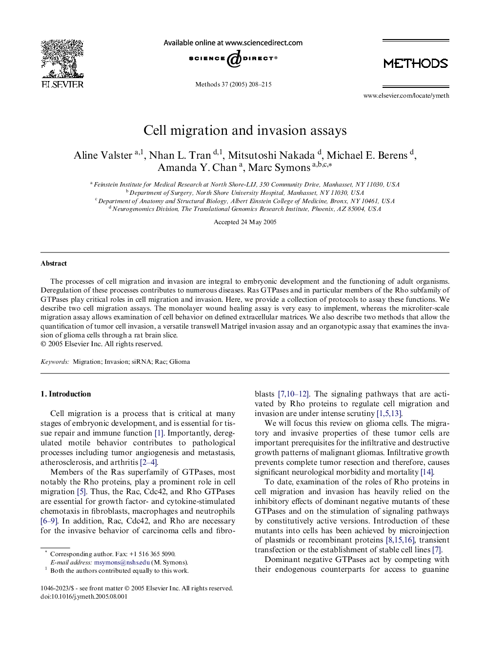 Cell migration and invasion assays