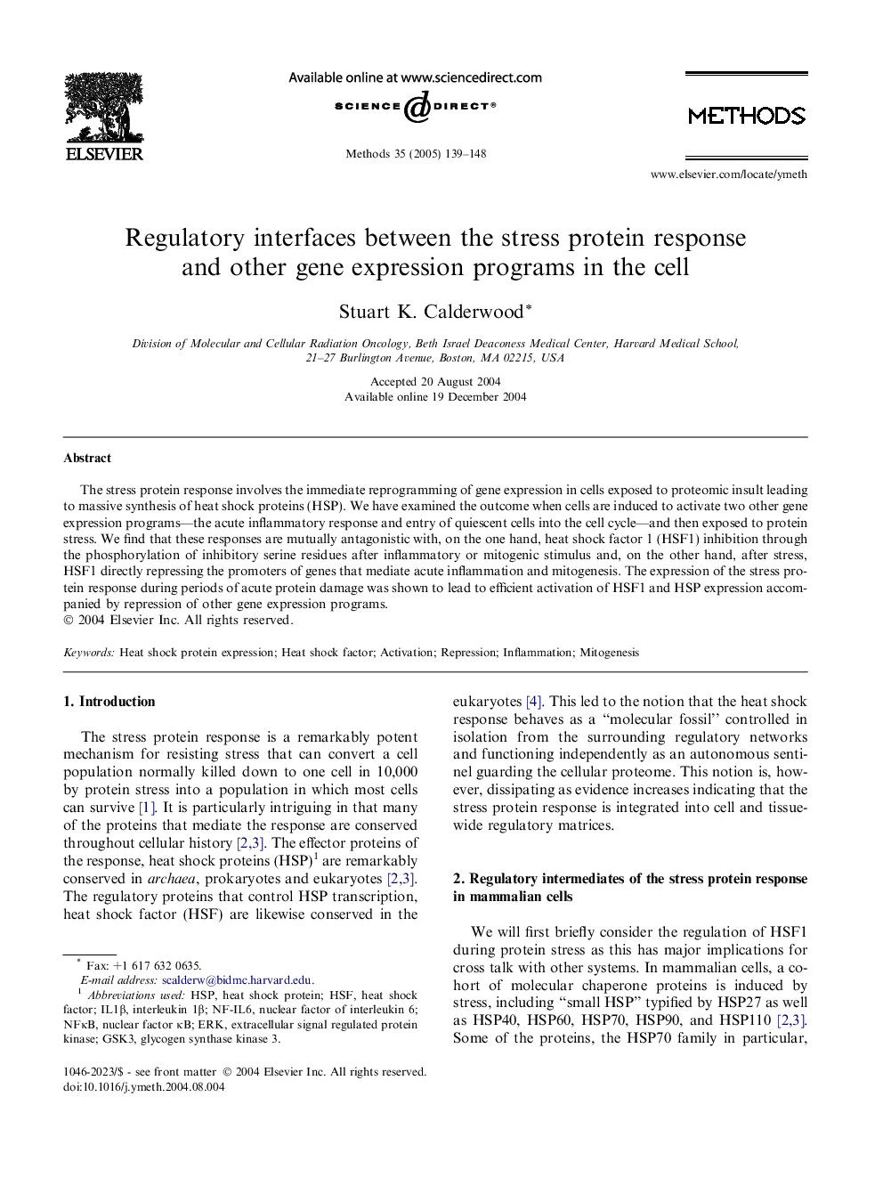 Regulatory interfaces between the stress protein response and other gene expression programs in the cell