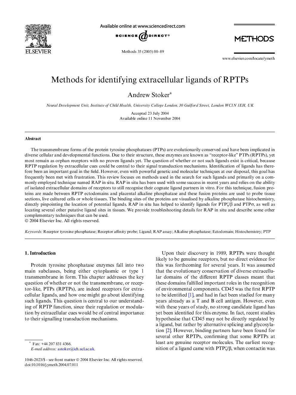 Methods for identifying extracellular ligands of RPTPs