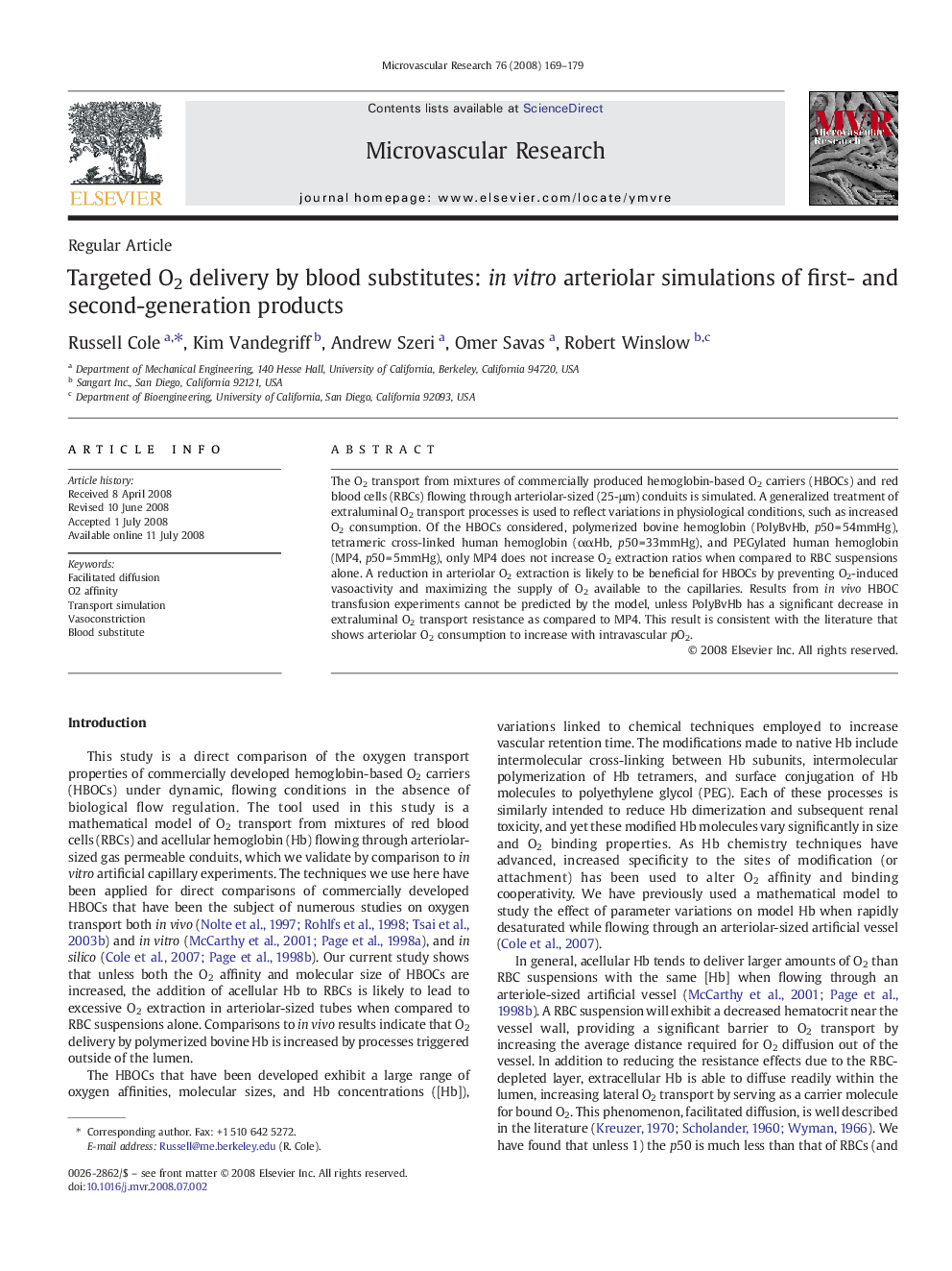 Targeted O2 delivery by blood substitutes: in vitro arteriolar simulations of first- and second-generation products