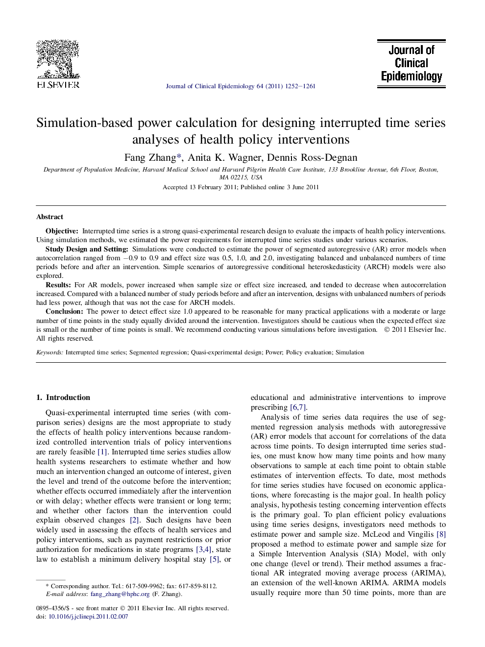 Simulation-based power calculation for designing interrupted time series analyses of health policy interventions