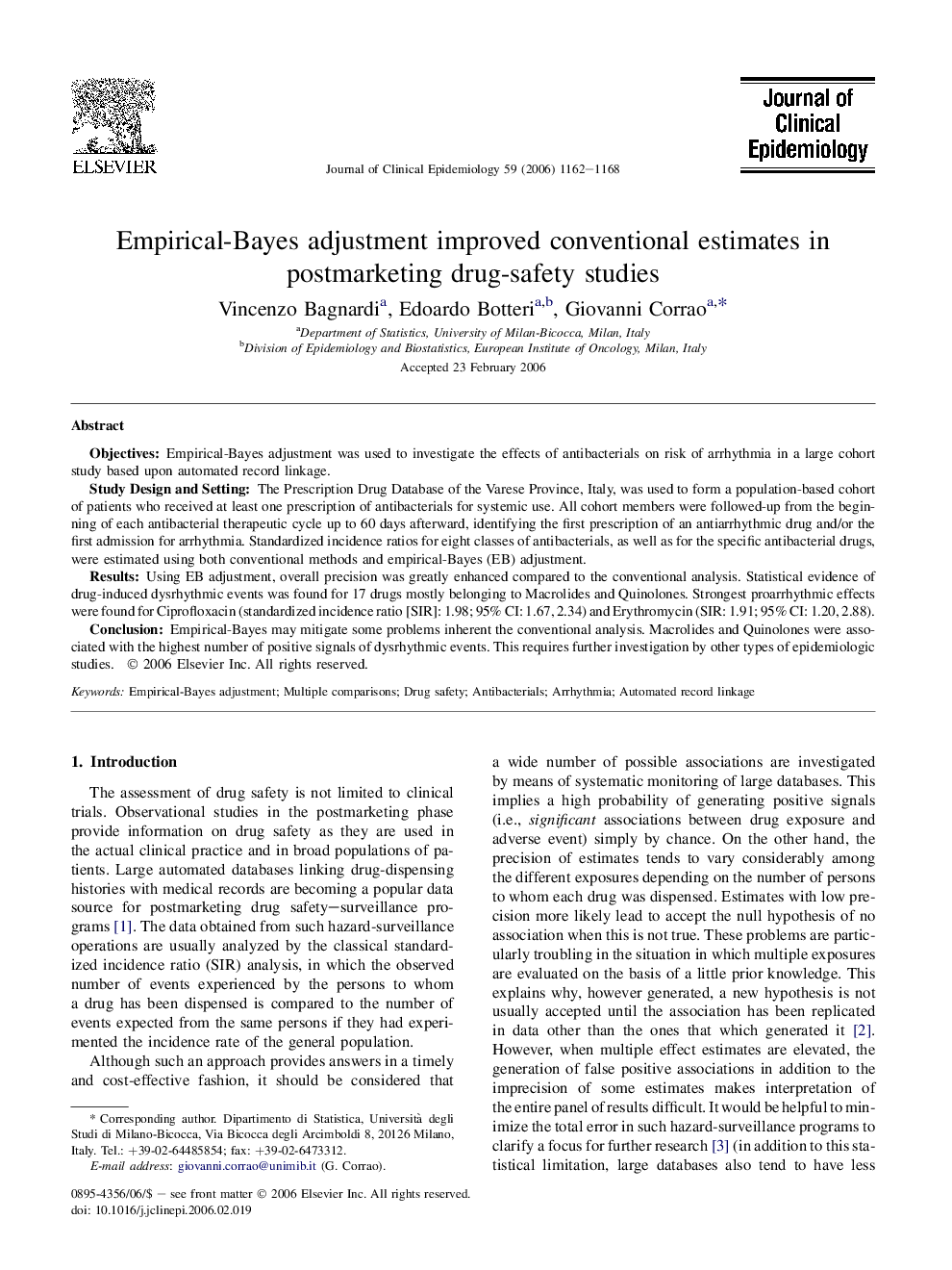 Empirical-Bayes adjustment improved conventional estimates in postmarketing drug-safety studies