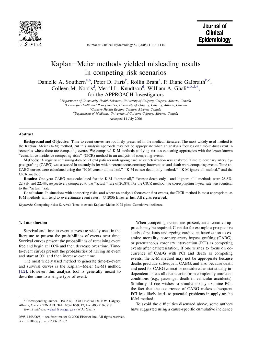 Kaplan–Meier methods yielded misleading results in competing risk scenarios