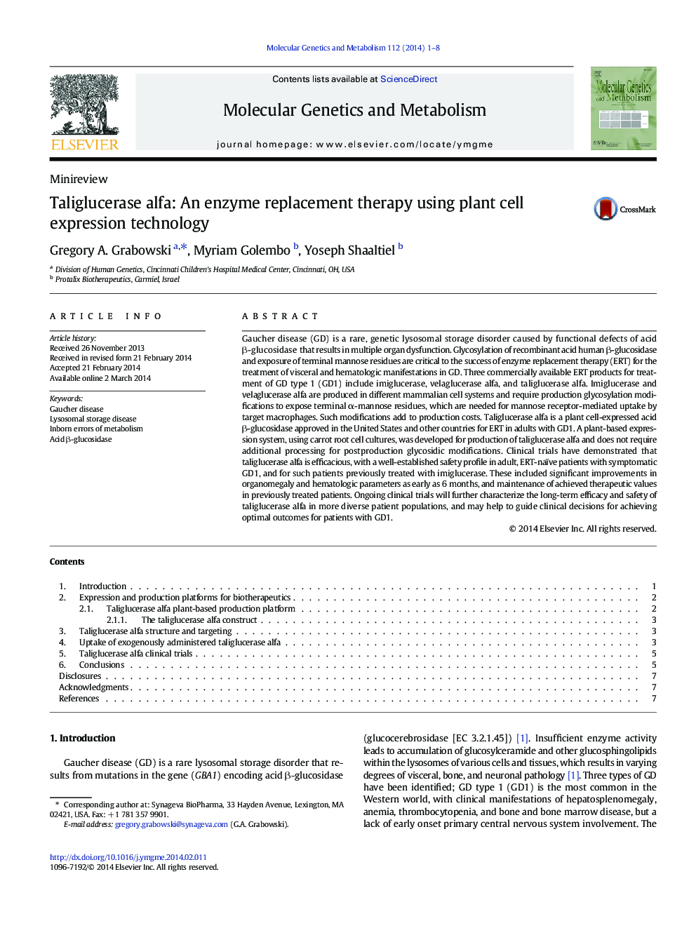 تالیگلوسراز آلفا: یک جایگزین آنزیمی با استفاده از فناوری بیان سلول های گیاهی 