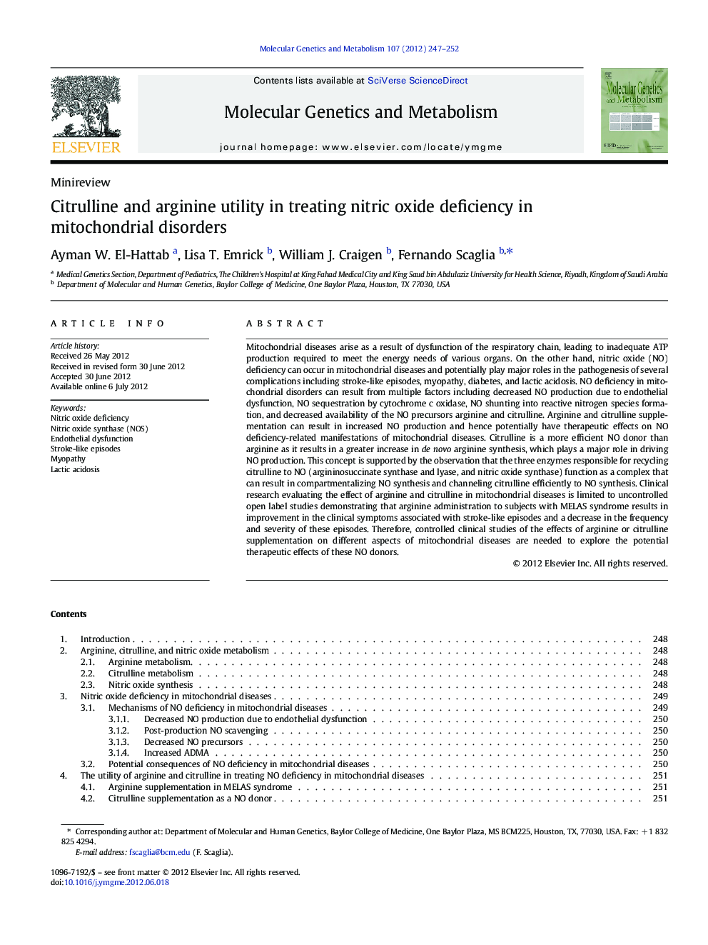 Citrulline and arginine utility in treating nitric oxide deficiency in mitochondrial disorders