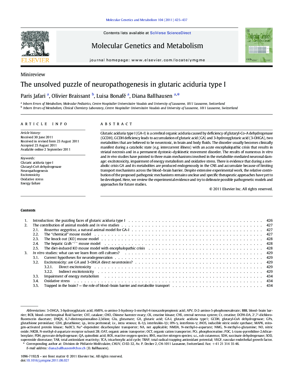 The unsolved puzzle of neuropathogenesis in glutaric aciduria type I