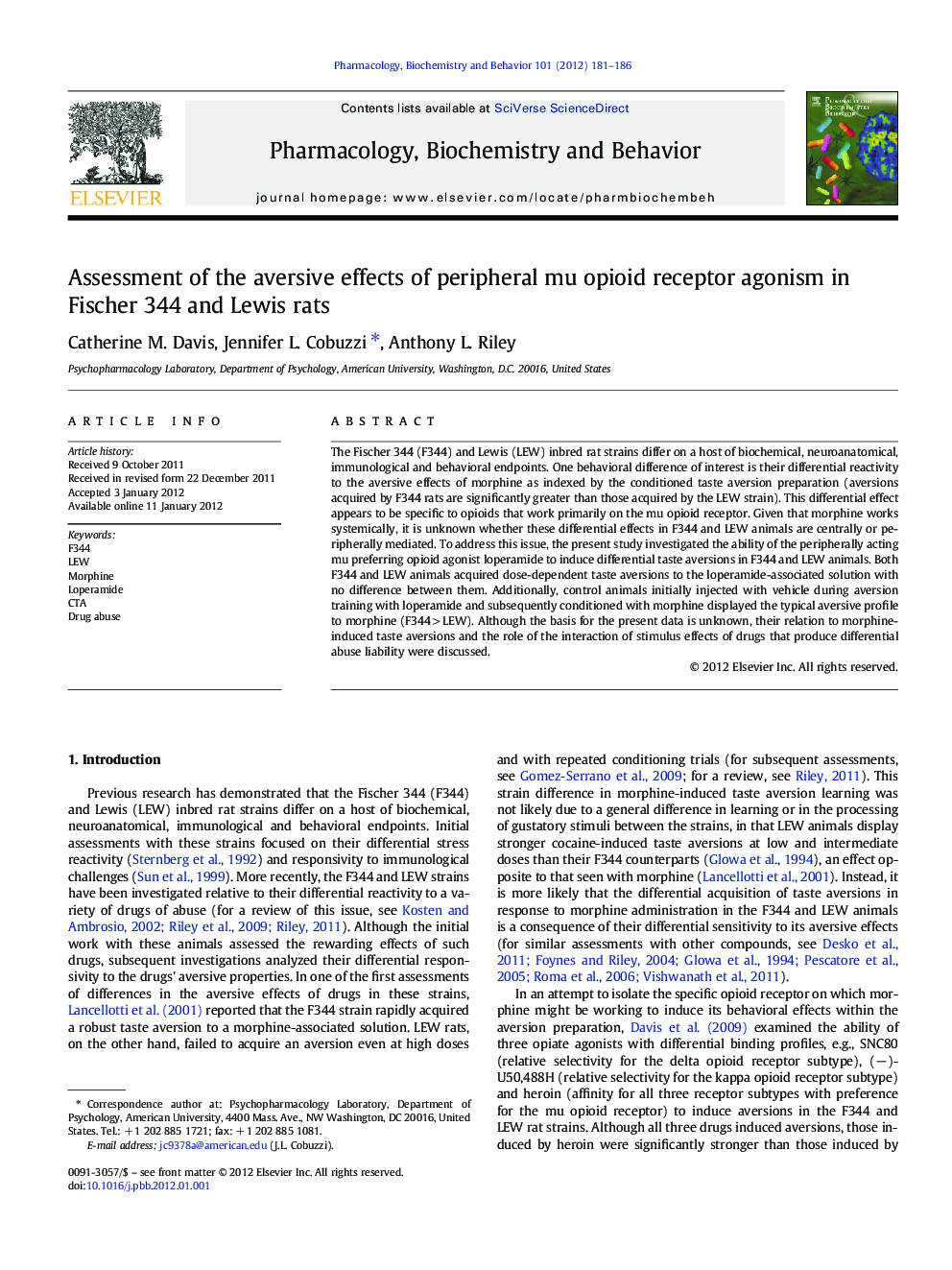 Assessment of the aversive effects of peripheral mu opioid receptor agonism in Fischer 344 and Lewis rats