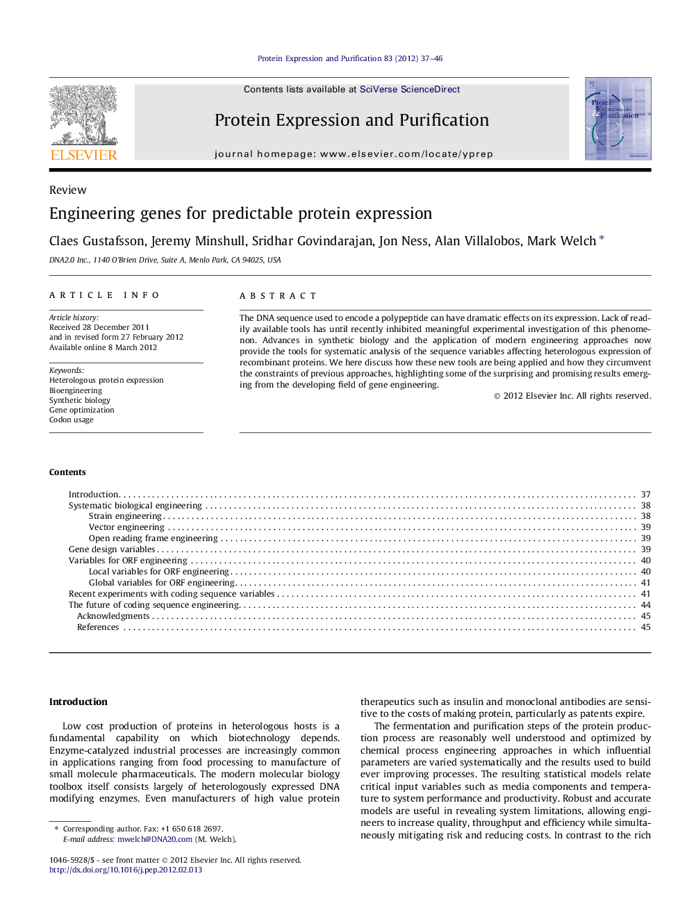 Engineering genes for predictable protein expression