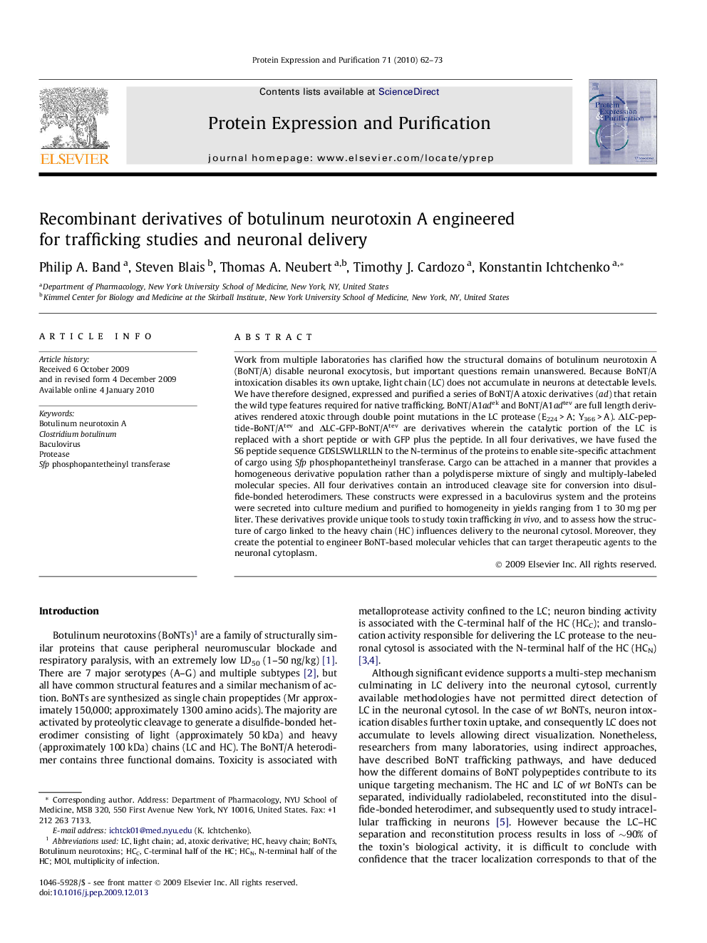 Recombinant derivatives of botulinum neurotoxin A engineered for trafficking studies and neuronal delivery