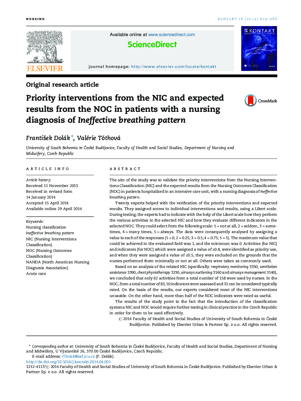 مداخلات اولویتی از NIC و نتایج موردانتظار از NOC در بیماران با تشخیص پرستار از الگوی تنفس بی اثر