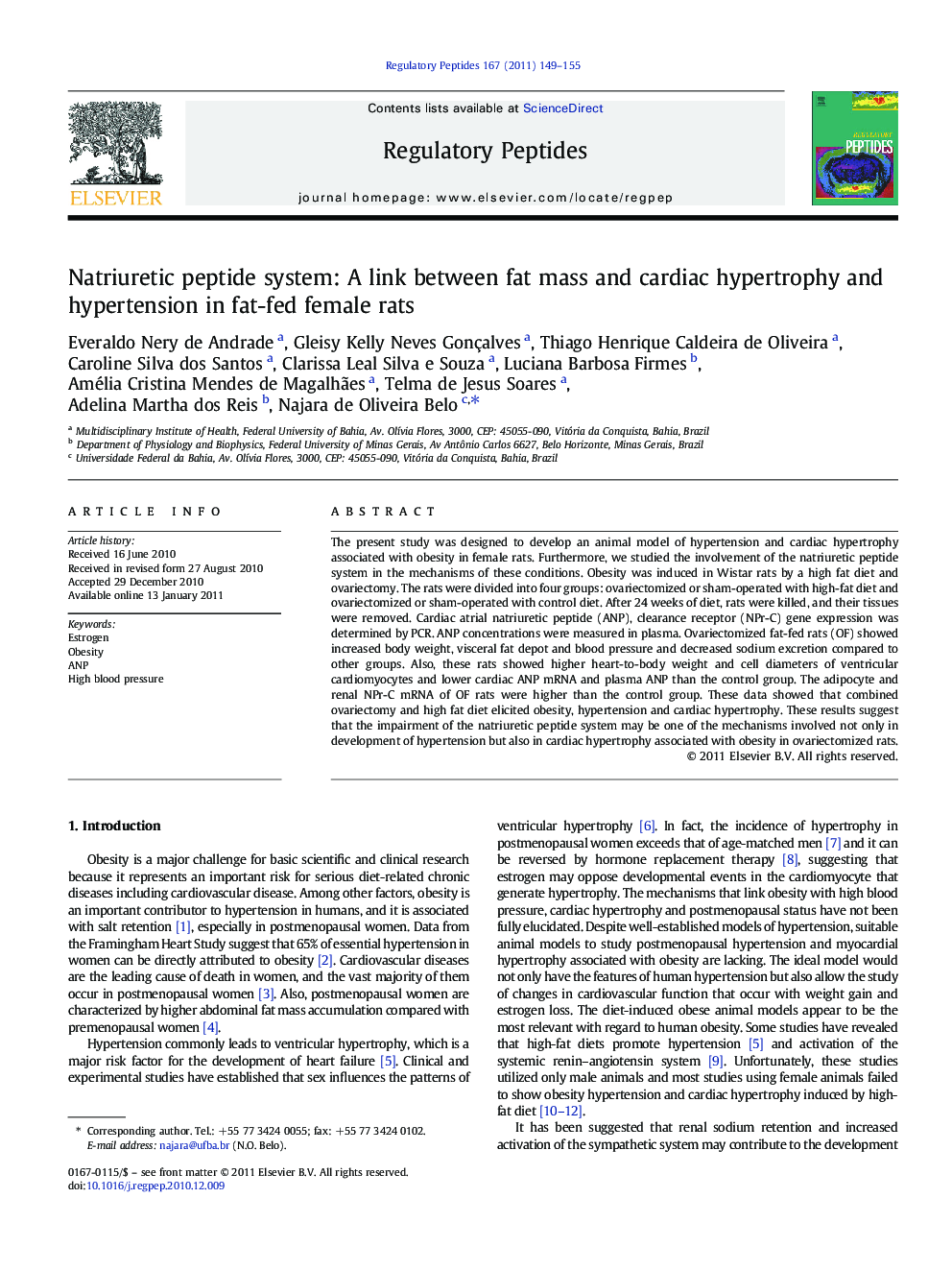 Natriuretic peptide system: A link between fat mass and cardiac hypertrophy and hypertension in fat-fed female rats