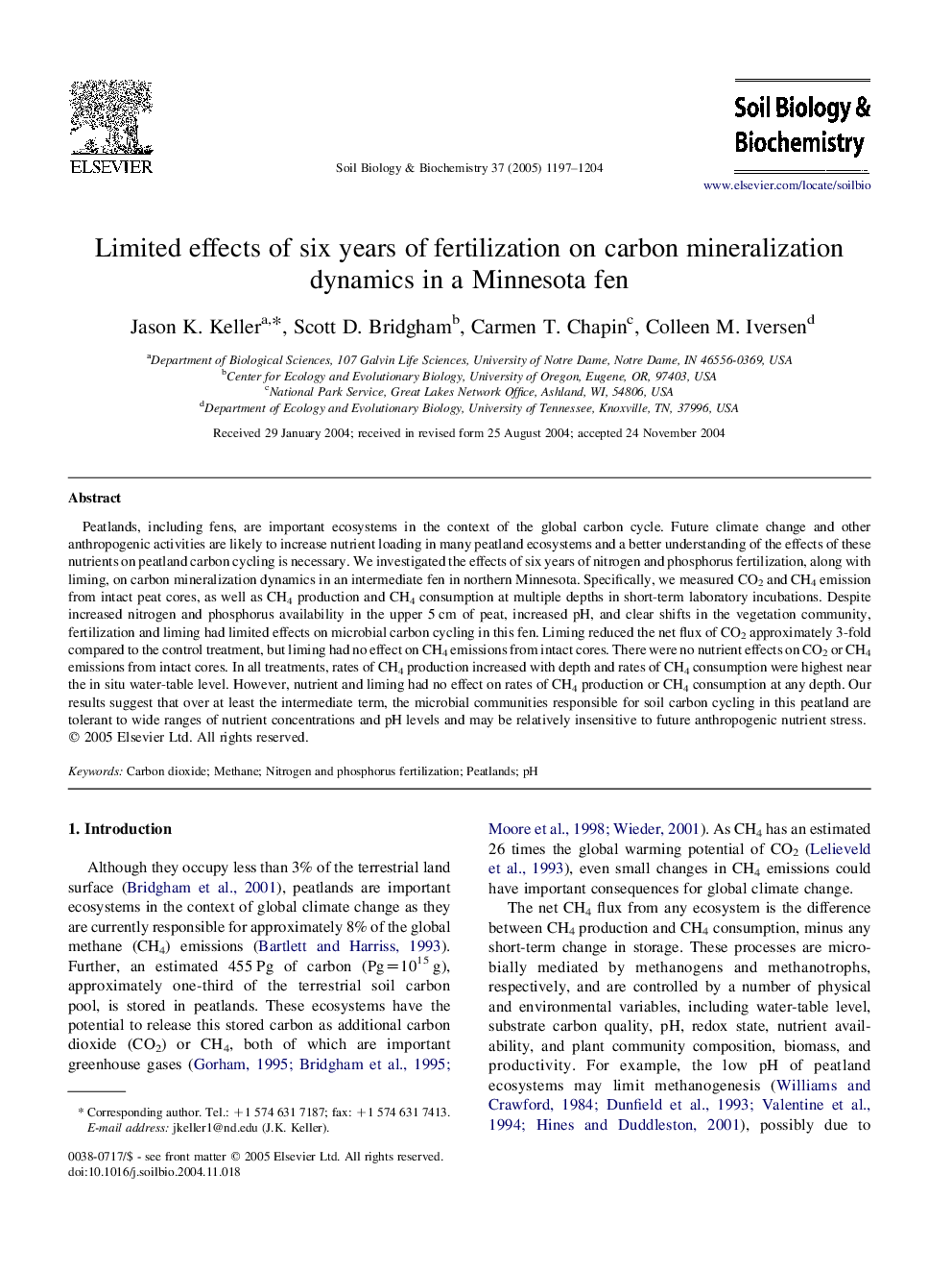 Limited effects of six years of fertilization on carbon mineralization dynamics in a Minnesota fen