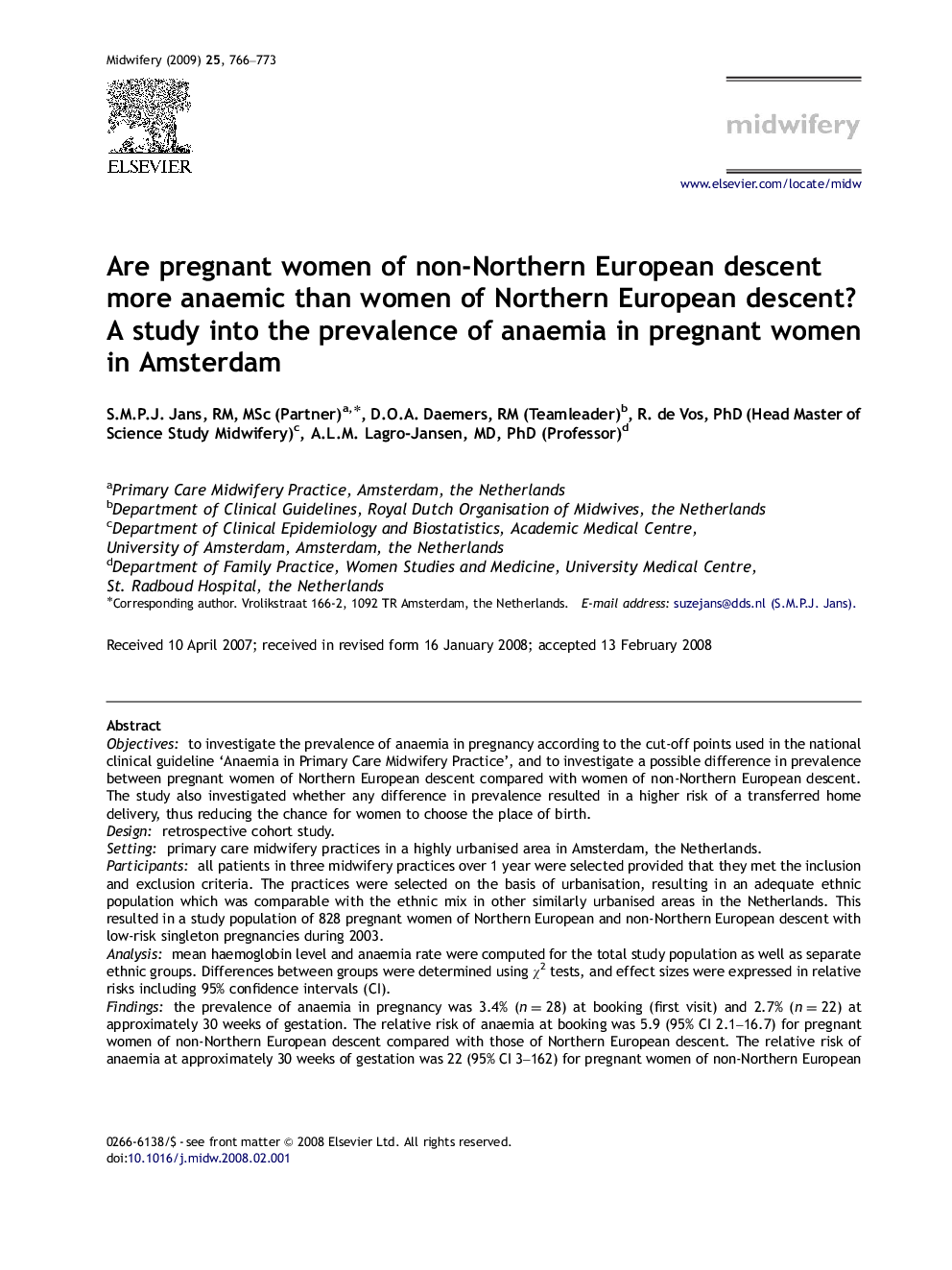 Are pregnant women of non-Northern European descent more anaemic than women of Northern European descent?