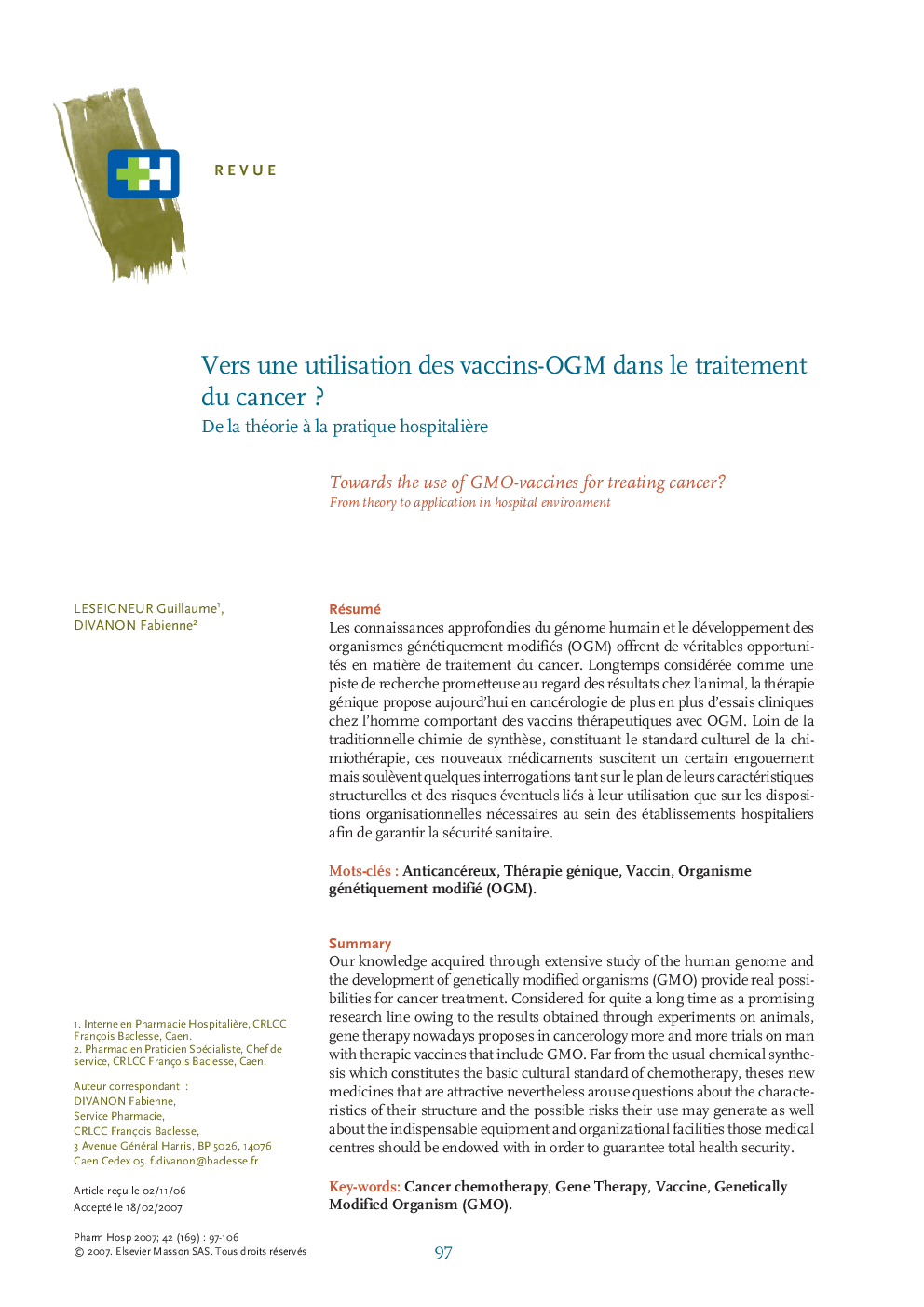 Vers une utilisation des vaccins-OGM dans le traitement du cancer ?