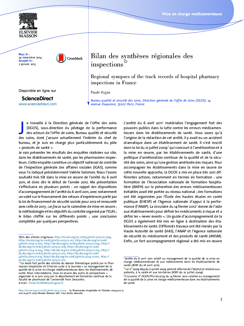 Bilan des synthÃ¨ses régionales des inspections