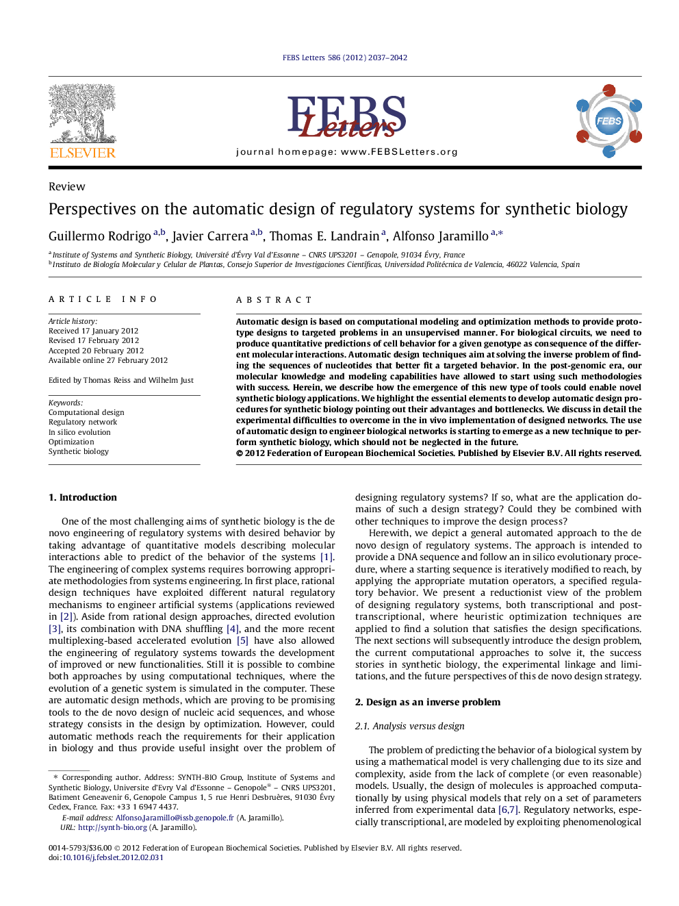 Perspectives on the automatic design of regulatory systems for synthetic biology