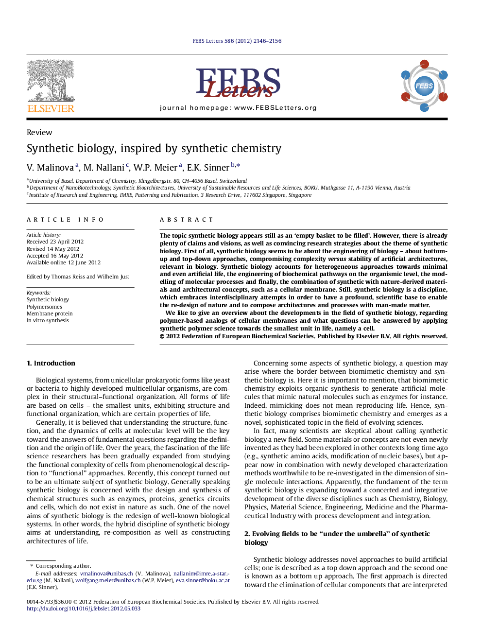 Synthetic biology, inspired by synthetic chemistry