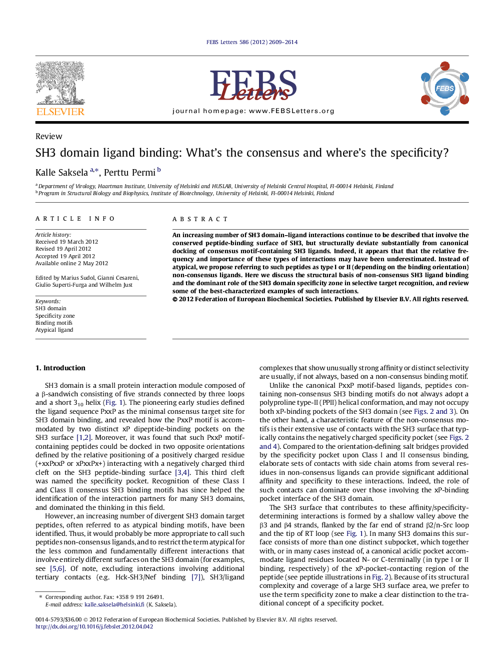 SH3 domain ligand binding: What's the consensus and where's the specificity?