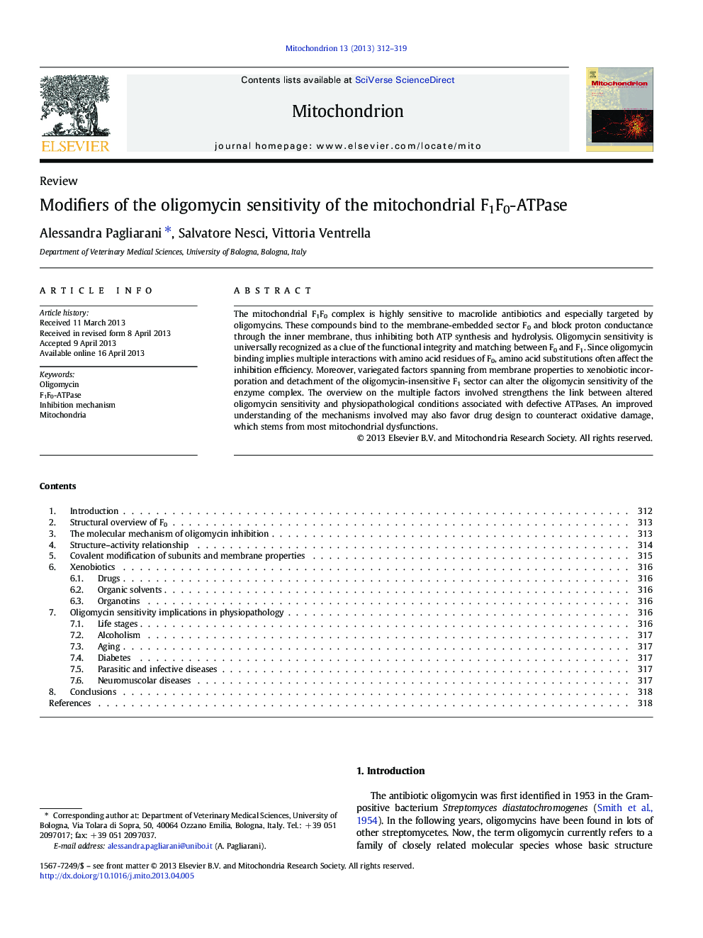 Modifiers of the oligomycin sensitivity of the mitochondrial F1F0-ATPase