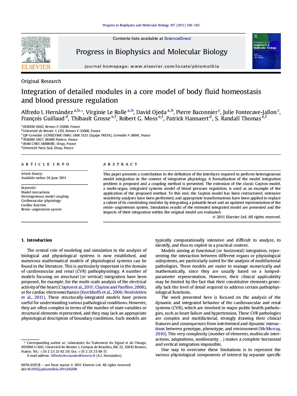 Integration of detailed modules in a core model of body fluid homeostasis and blood pressure regulation