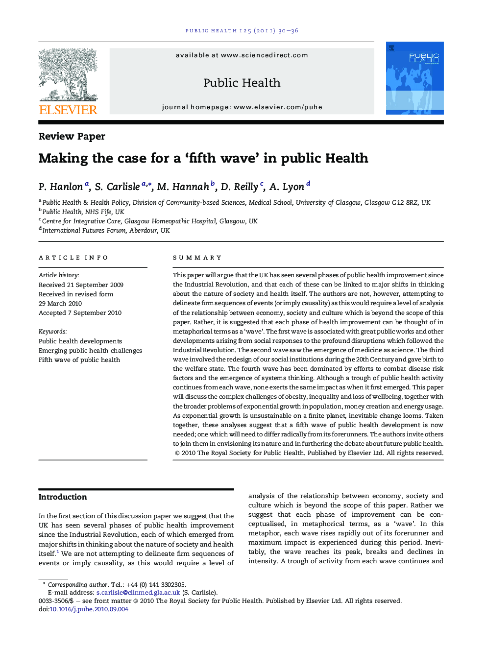 Making the case for a ‘fifth wave’ in public Health