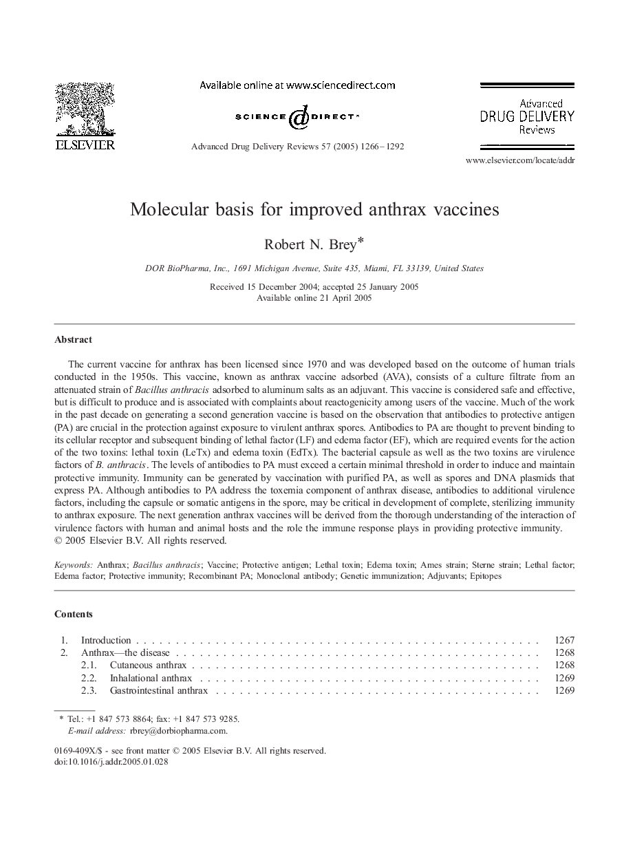 Molecular basis for improved anthrax vaccines