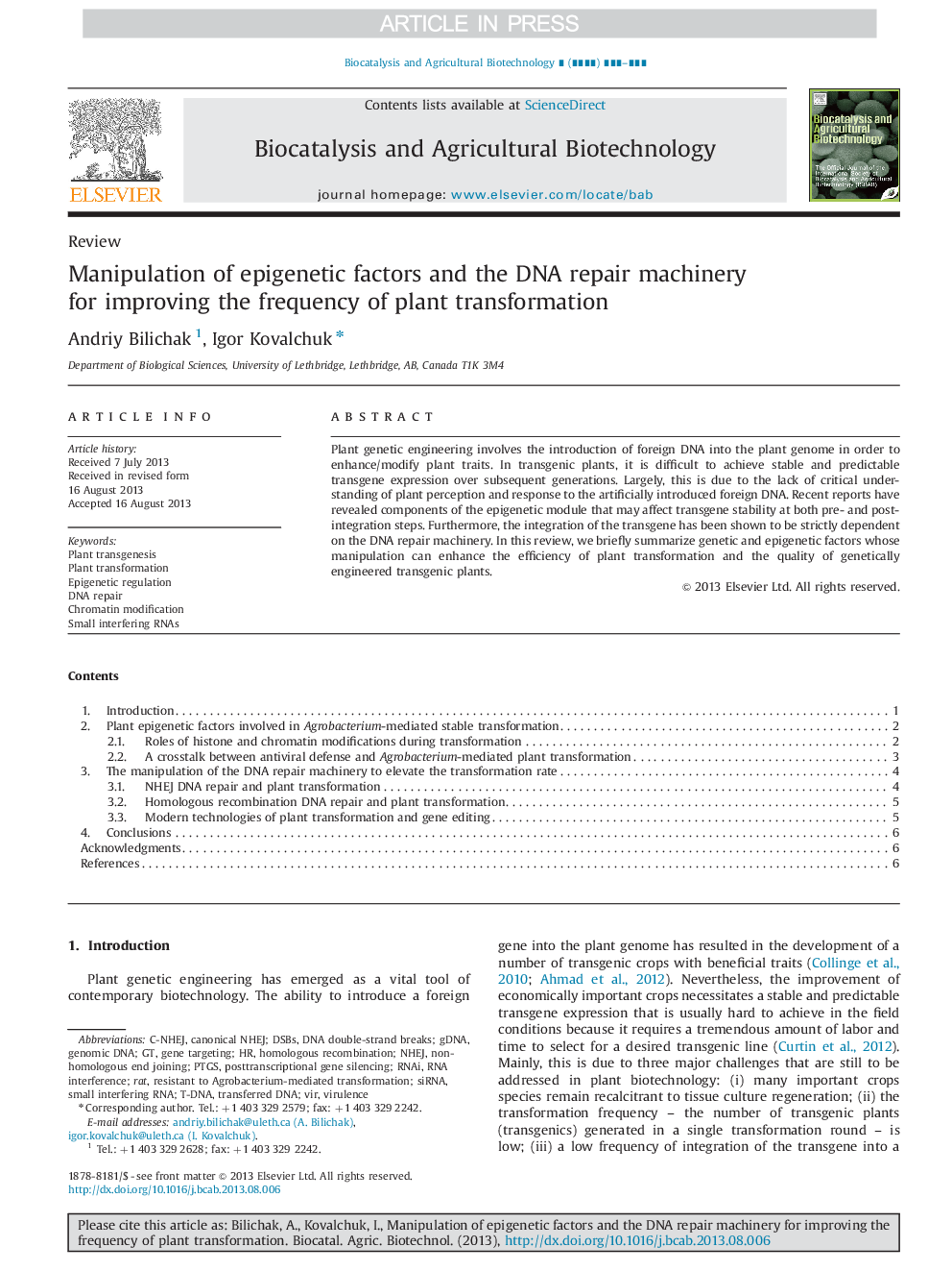 Manipulation of epigenetic factors and the DNA repair machinery for improving the frequency of plant transformation