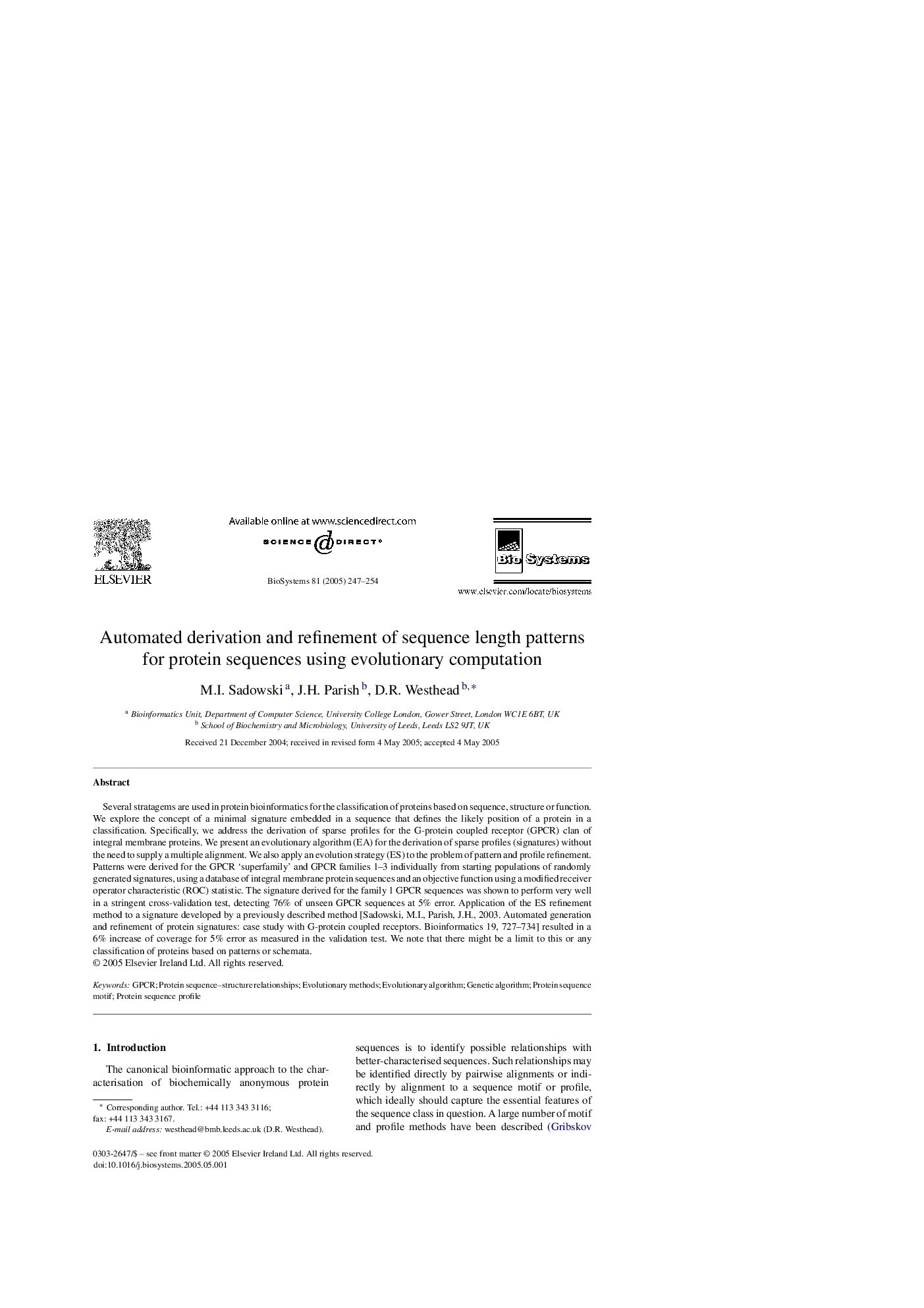 Automated derivation and refinement of sequence length patterns for protein sequences using evolutionary computation