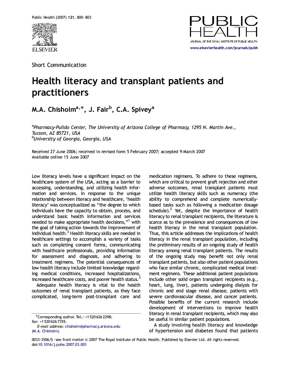 Health literacy and transplant patients and practitioners
