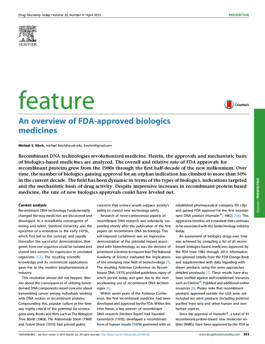 An overview of FDA-approved biologics medicines