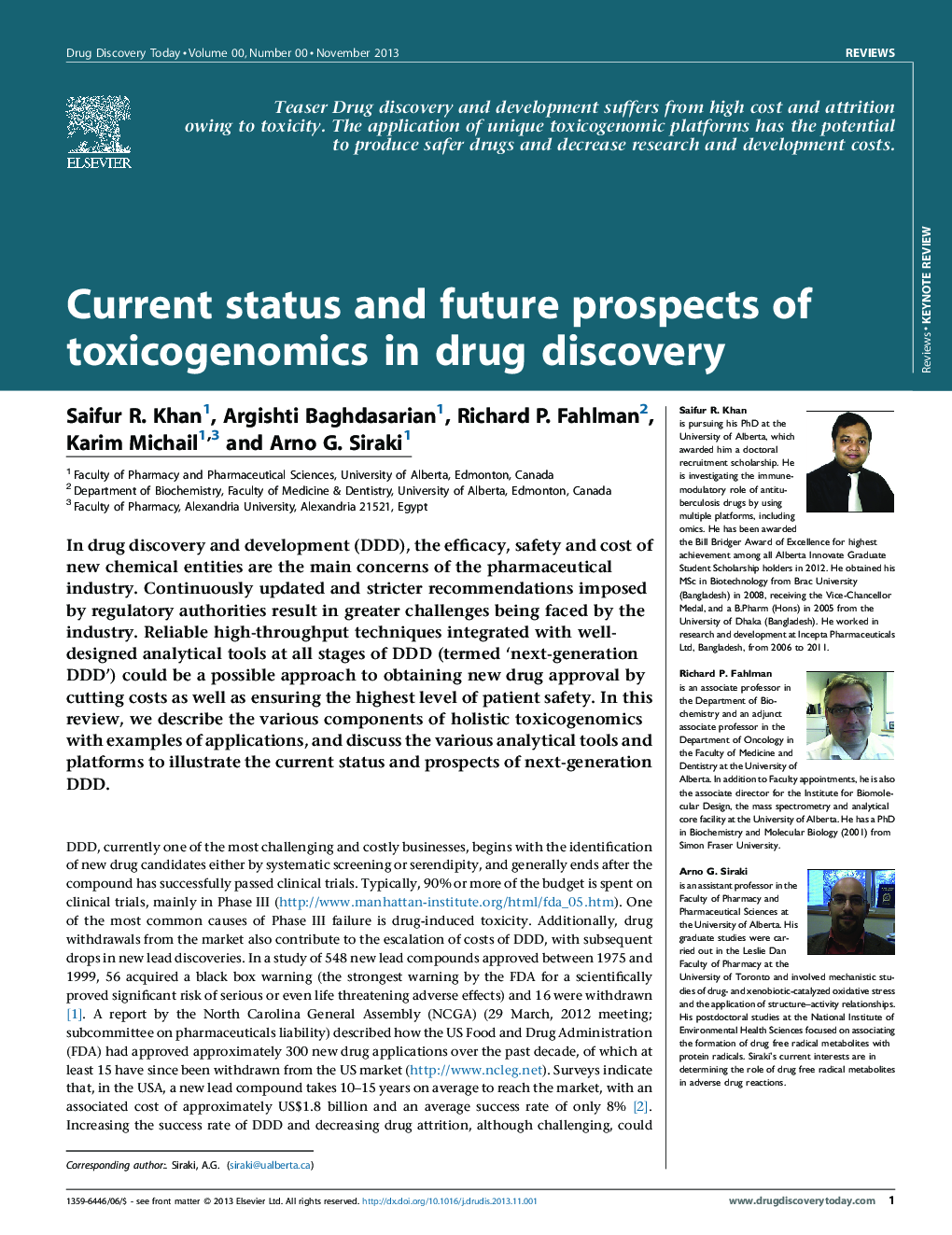 Current status and future prospects of toxicogenomics in drug discovery