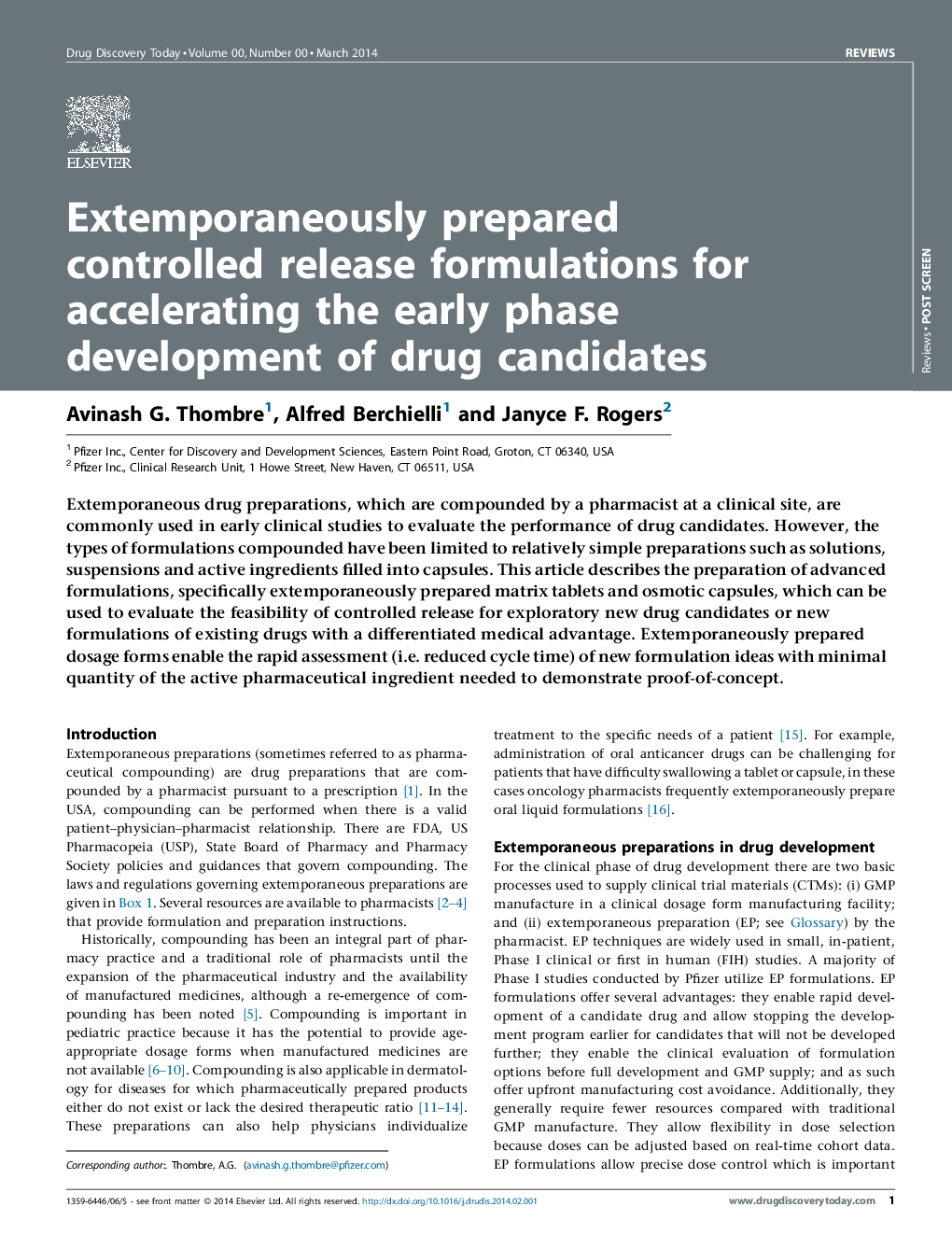 Extemporaneously prepared controlled release formulations for accelerating the early phase development of drug candidates
