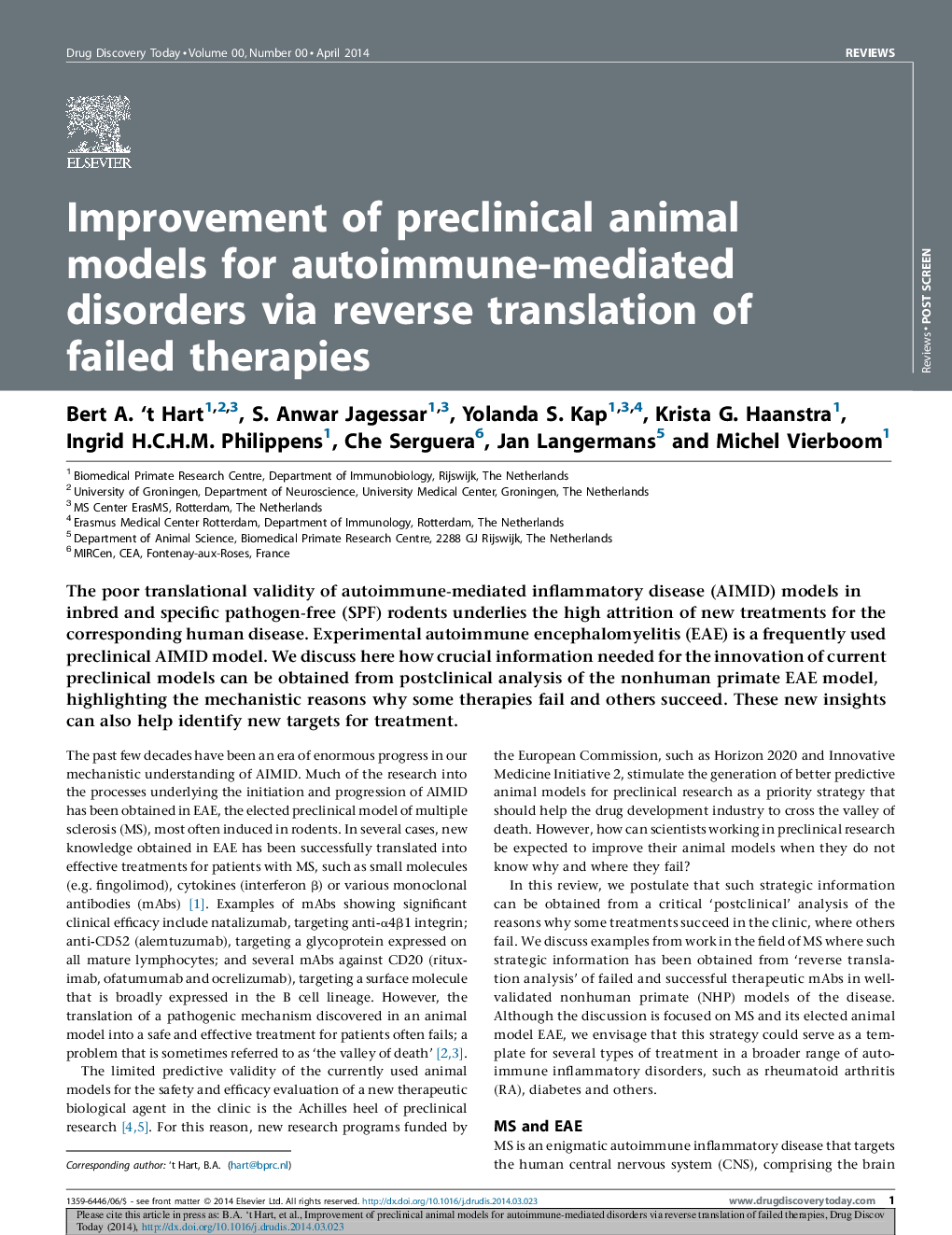 Improvement of preclinical animal models for autoimmune-mediated disorders via reverse translation of failed therapies