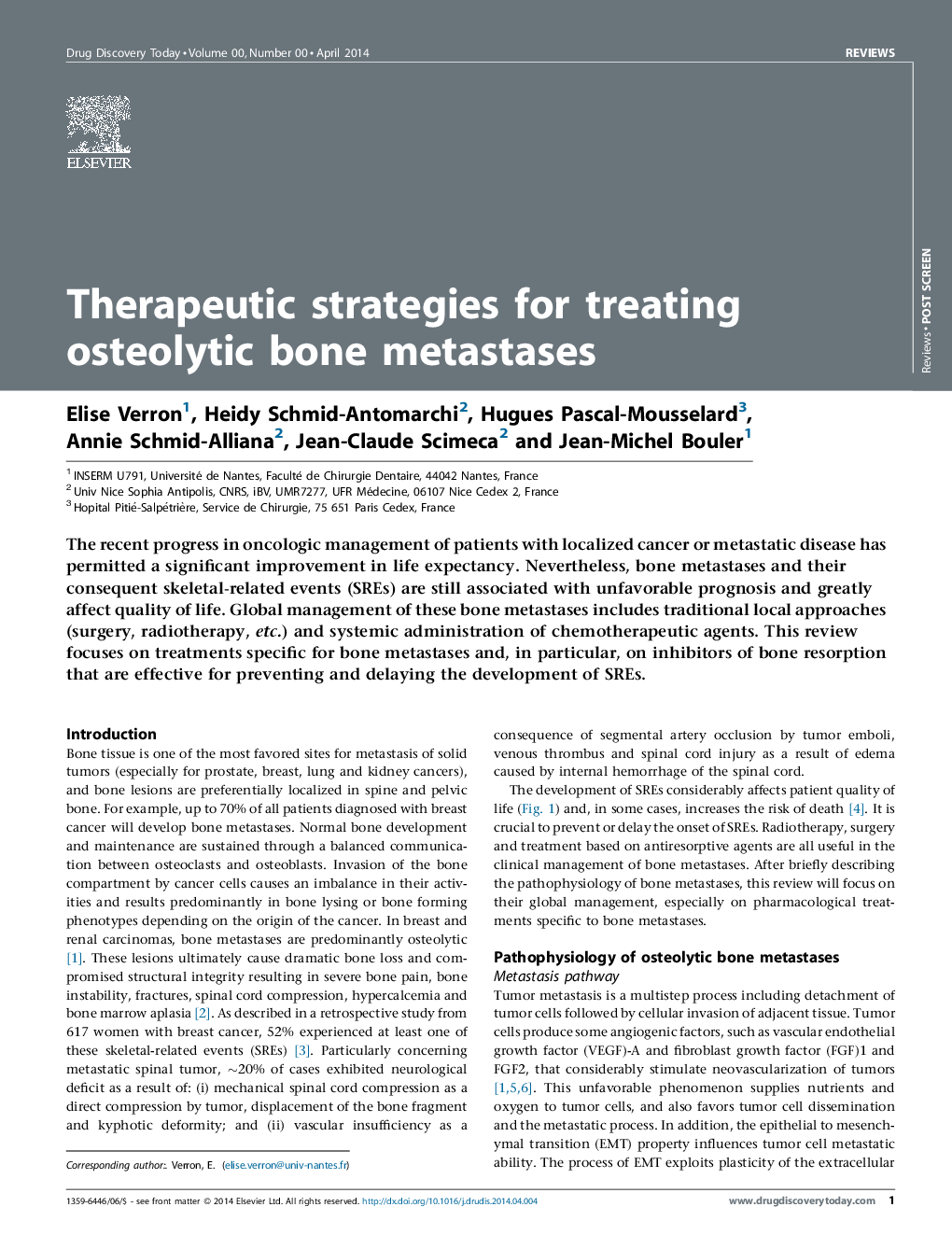 Therapeutic strategies for treating osteolytic bone metastases