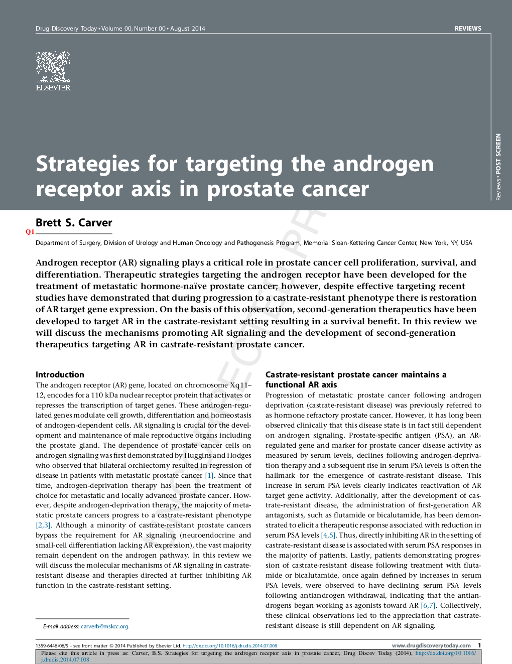 Strategies for targeting the androgen receptor axis in prostate cancer