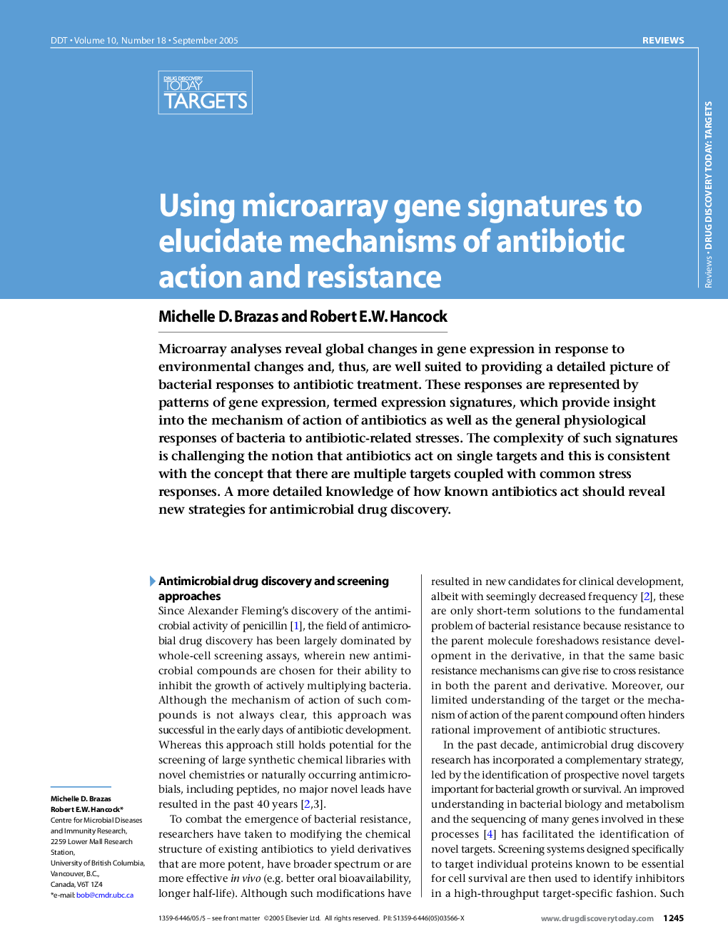 Using microarray gene signatures to elucidate mechanisms of antibiotic action and resistance