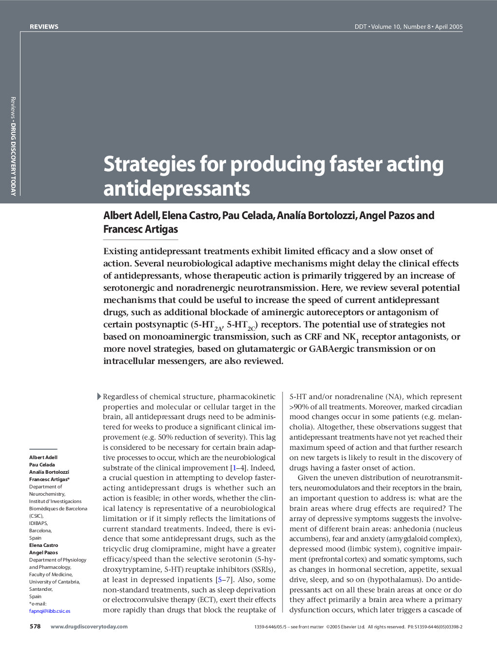 Strategies for producing faster acting antidepressants