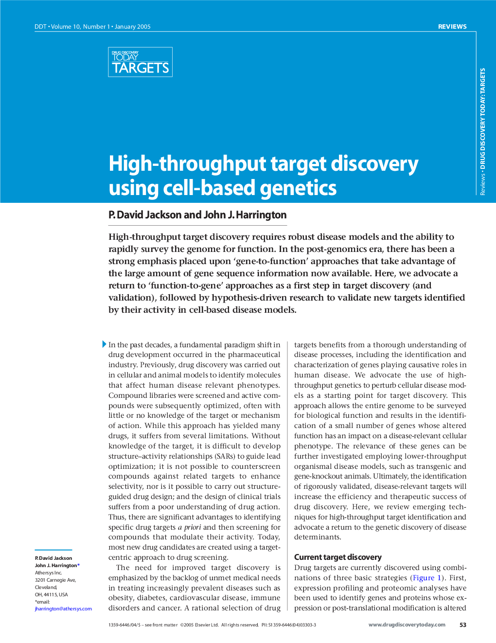 High-throughput target discovery using cell-based genetics