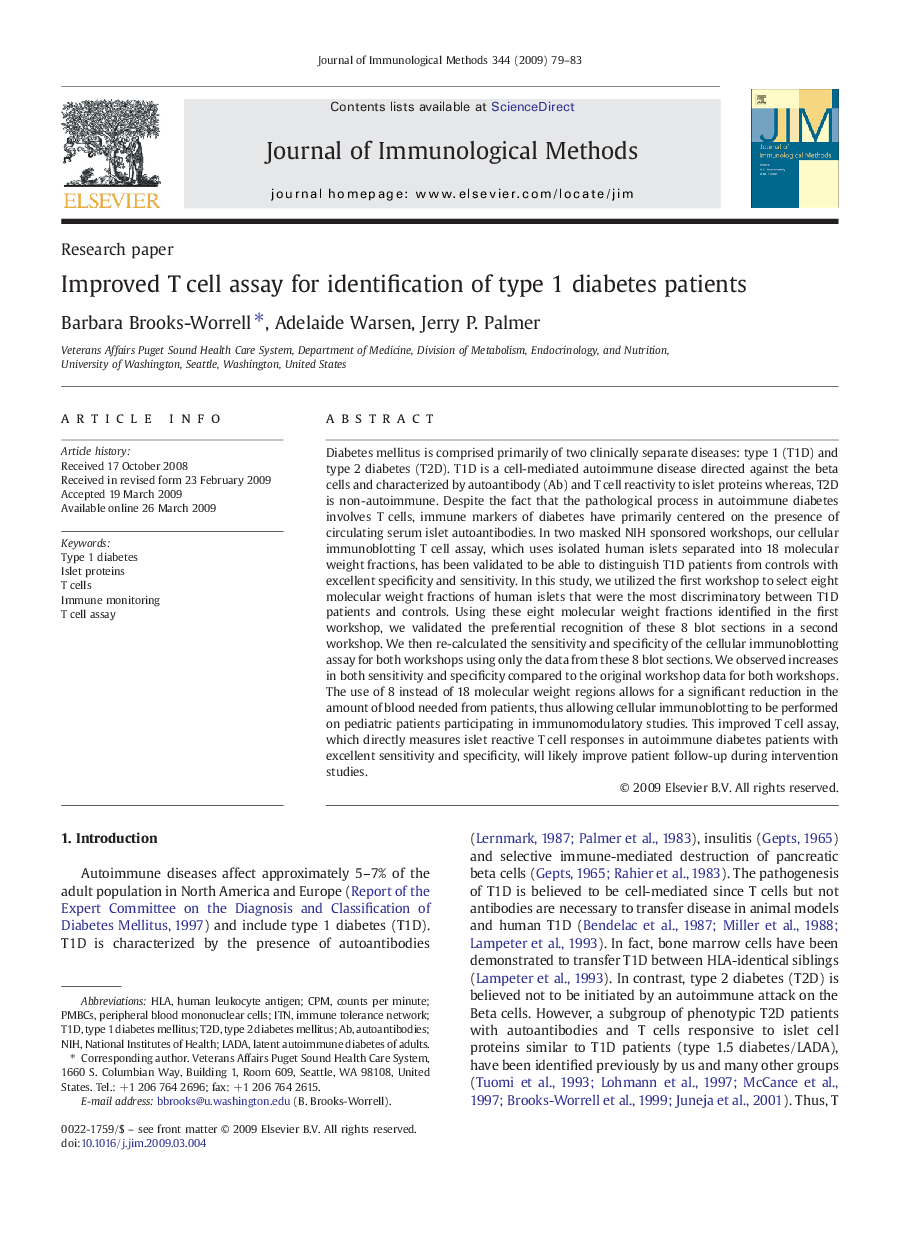 Improved T cell assay for identification of type 1 diabetes patients