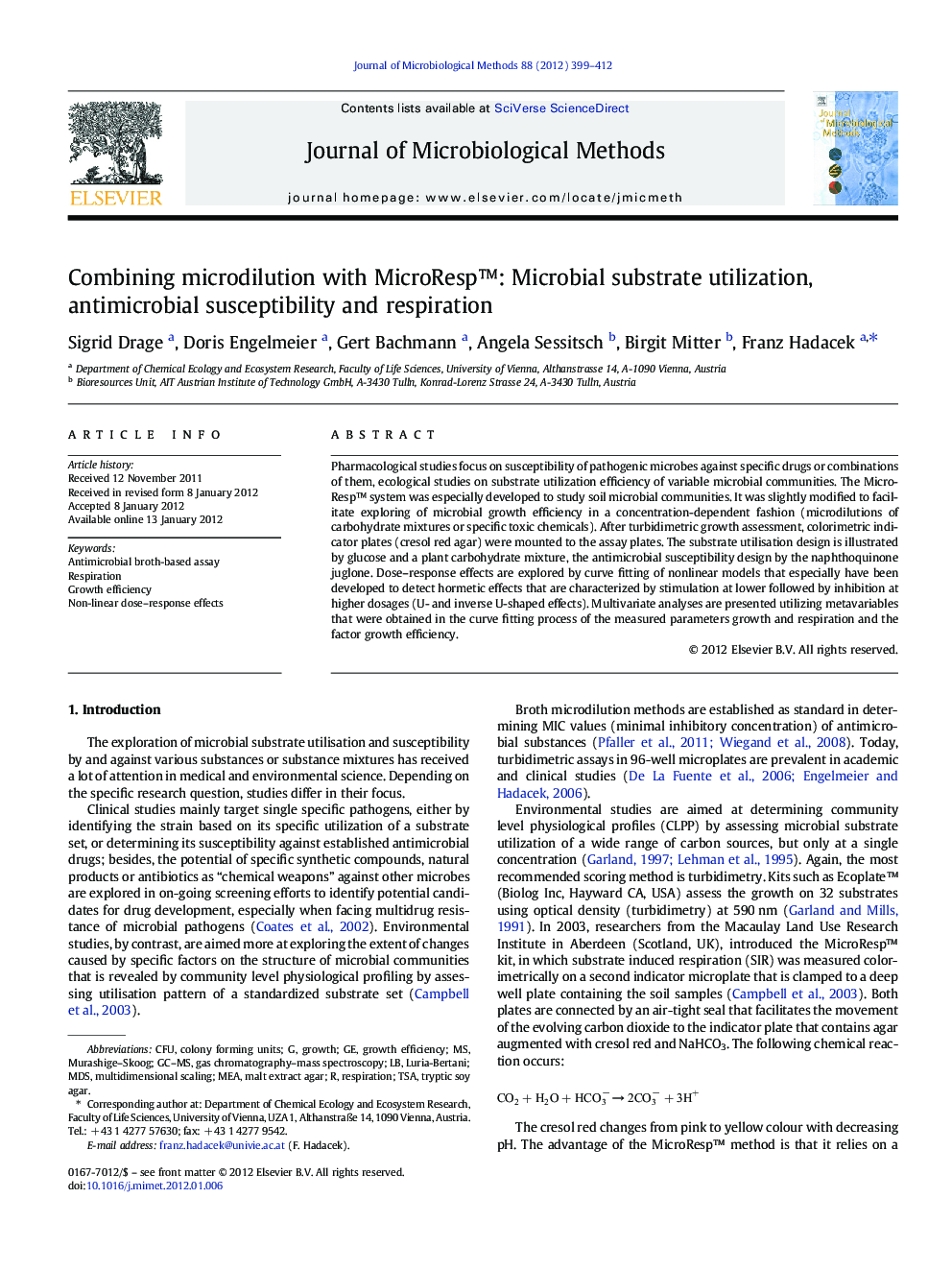 Combining microdilution with MicroRespâ¢: Microbial substrate utilization, antimicrobial susceptibility and respiration