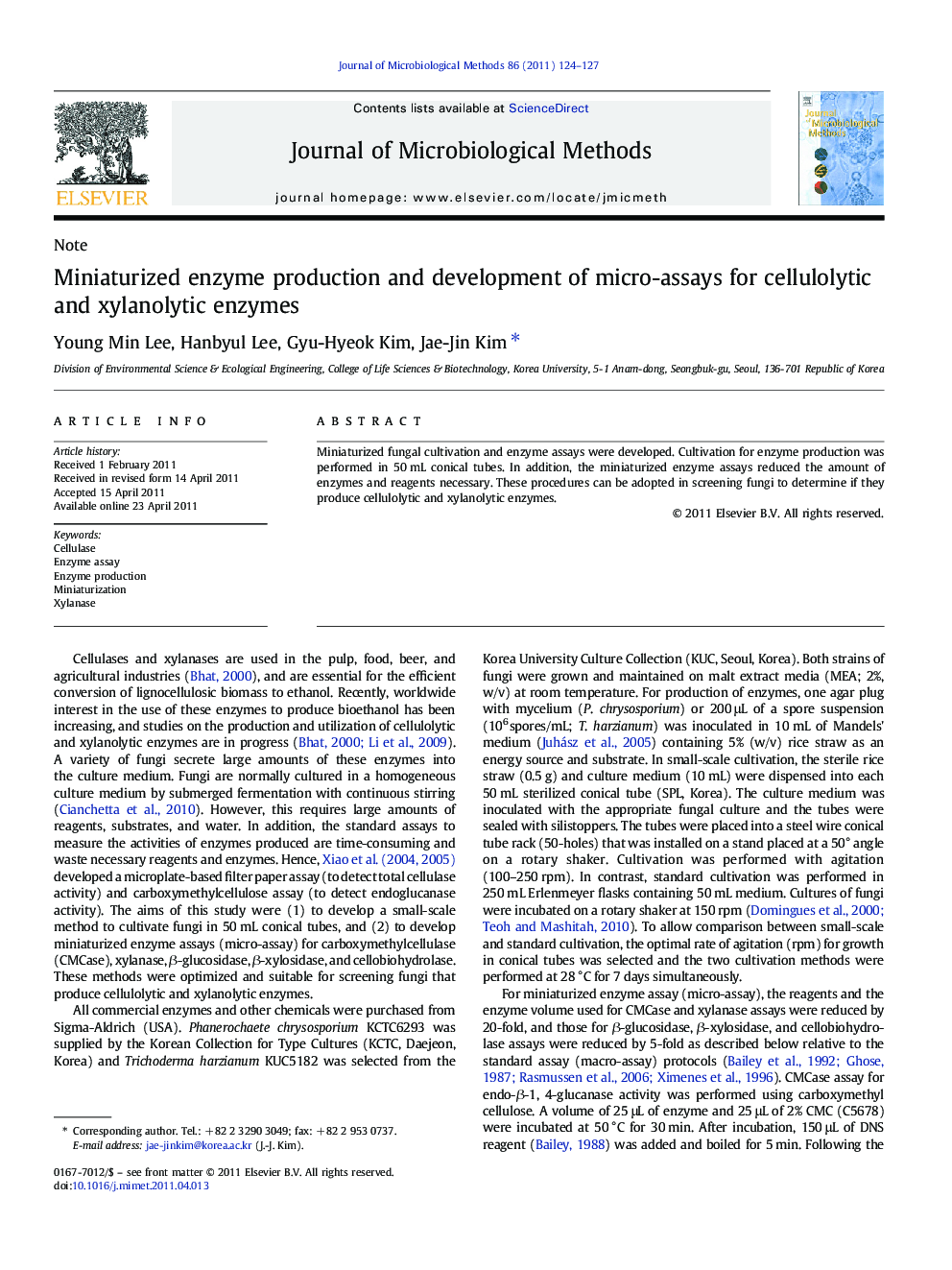 Miniaturized enzyme production and development of micro-assays for cellulolytic and xylanolytic enzymes