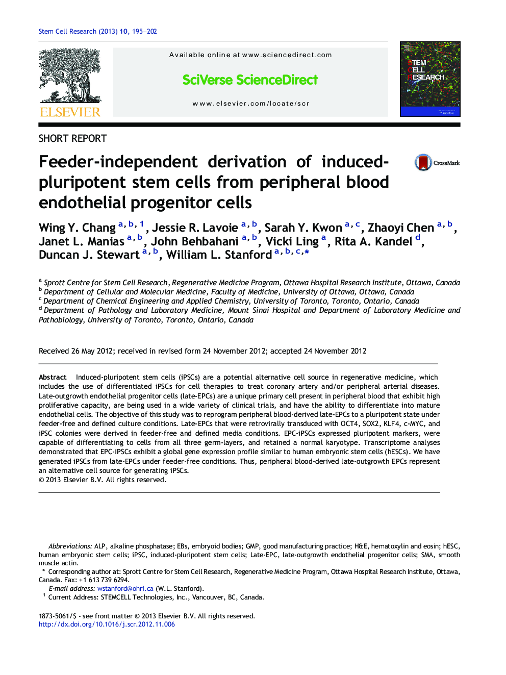 جداسازی مستقل فیدر سلول های بنیادی القا شده با پلورپوفتون از سلول های پیش گیاه اندوتلیال خون محیطی 