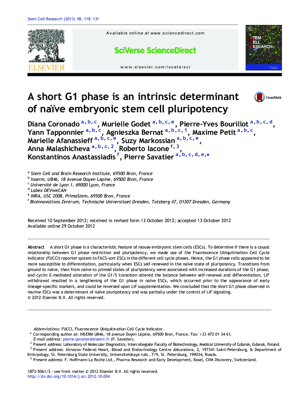 A short G1 phase is an intrinsic determinant of naïve embryonic stem cell pluripotency